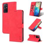For vivo Y33s/Y75 5G AZNS Skin Feel Calf Texture Horizontal Flip Leather Phone Case(Red)