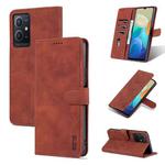 For vivo Y33s/Y75 5G AZNS Skin Feel Calf Texture Horizontal Flip Leather Phone Case(Brown)