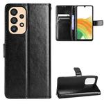 For Samsung Galaxy A33 5G Crazy Horse Texture Horizontal Flip Phone Leather Case(Black)