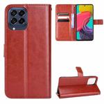 For Samsung Galaxy M53 5G Crazy Horse Texture Horizontal Flip Phone Leather Case(Brown)