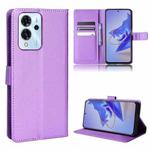 For ZTE Blade V40 Pro Diamond Texture Leather Phone Case(Purple)