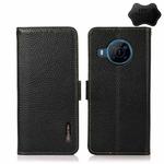 For Nokia X100 KHAZNEH Side-Magnetic Litchi Genuine Leather RFID Phone Case(Black)