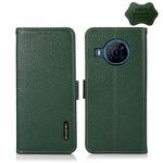 For Nokia X100 KHAZNEH Side-Magnetic Litchi Genuine Leather RFID Phone Case(Green)