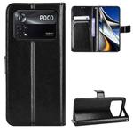 For Xiaomi Poco X4 Pro 5G Crazy Horse Texture Horizontal Flip Phone Leather Case(Black)
