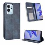 For ZTE Blade V40 Pro Magnetic Buckle Retro Texture Leather Phone Case(Blue)