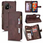 For Umidigi Bison X10 Litchi Texture Zipper Leather Phone Case(Brown)