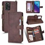 For ZTE Blade V30 Vita / V2022 Litchi Texture Zipper Leather Phone Case(Brown)