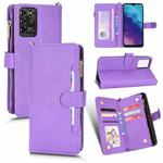 For ZTE Blade V30 Vita / V2022 Litchi Texture Zipper Leather Phone Case(Purple)