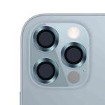 For iPhone 12 Pro CD Texture Metal Lens Tempered Film(Phantom Blue)