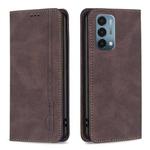 For OnePlus Nord N200 5G Magnetic RFID Blocking Anti-Theft Leather Phone Case(Brown)