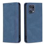 For OPPO Find X5 Pro Magnetic RFID Blocking Anti-Theft Leather Phone Case(Blue)