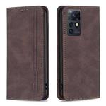 For Infinix Zero X / X Pro Magnetic RFID Blocking Anti-Theft Leather Phone Case(Brown)