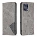 For OPPO Find X5 Pro Prismatic Invisible Magnetic Leather Phone Case(Grey)