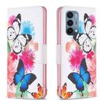 For OnePlus Nord N200 5G Drawing Pattern Leather Phone Case(Butterflies)