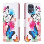 For OPPO Find X5 Pro Drawing Pattern Leather Phone Case(Butterflies)