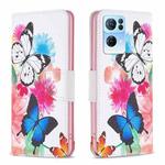 For OPPO Reno7 5G Global Drawing Pattern Leather Phone Case(Butterflies)