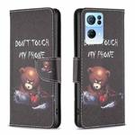 For OPPO Reno7 5G Global Drawing Pattern Leather Phone Case(Bear)