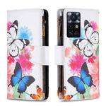 For Infinix Zero X Neo Colored Drawing Pattern Zipper Horizontal Flip Phone Leather Case(Two Butterflies)