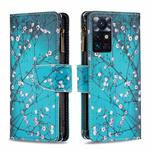 For Infinix Zero X Neo Colored Drawing Pattern Zipper Horizontal Flip Phone Leather Case(Plum Blossom)