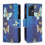 For Infinix Zero X / X Pro Colored Drawing Pattern Zipper Horizontal Flip Phone Leather Case(Gold Butterfly)