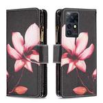 For Infinix Zero X / X Pro Colored Drawing Pattern Zipper Horizontal Flip Phone Leather Case(Lotus)