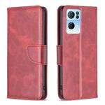For OPPO Reno7 5G Global Lambskin Texture Leather Phone Case(Red)