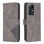 For Infinix Zero X / X Pro BF05 Magnetic Buckle Rhombus Texture Leather Phone Case(Grey)