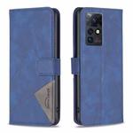 For Infinix Zero X / X Pro BF05 Magnetic Buckle Rhombus Texture Leather Phone Case(Blue)