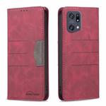 For OPPO Find X5 Pro Magnetic Splicing Leather Phone Case(Red)