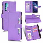 For TCL 20 Pro 5G Litchi Texture Zipper Leather Phone Case(Purple)