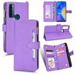 For TCL 20 SE Litchi Texture Zipper Leather Phone Case(Purple)