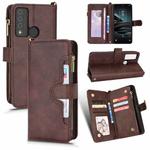 For TCL 20 XE Litchi Texture Zipper Leather Phone Case(Brown)