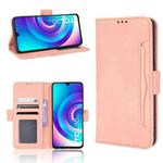 For TCL 30 5G / 30+ Skin Feel Calf Texture Card Slots Leather Phone Case(Pink)