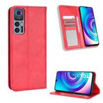 For TCL 30 5G / 30+ Magnetic Buckle Retro Texture Leather Phone Case(Red)