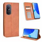 For Honor 50 SE / Huawei nova 9 SE Magnetic Buckle Retro Texture Leather Phone Case(Brown)