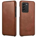 For Samsung Galaxy S20 ICARER First Layer Cowhide Flip Phone Case(Brown)