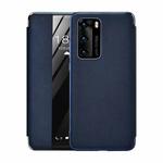 For Huawei P40 Plating Grain Cowhide Leather Flip Phone Case(Royal Blue)