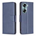 For Honor 60 Lambskin Texture Pure Color Horizontal Flip Leather Phone Case(Blue)
