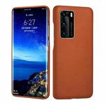 For Huawei P40 Grain Cowhide Leather Back Phone Case(Orange)