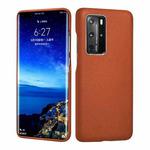 For Huawei P40 Pro Grain Cowhide Leather Back Phone Case(Orange)