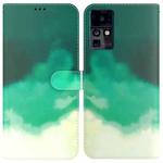 For Infinix Zero X Neo / X6810 Watercolor Pattern Flip Leather Phone Case(Cyan Green)