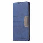 For Motorola Moto G Power 2022 Magnetic Splicing Leather Phone Case(Blue)