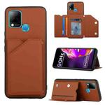 For Infinix Hot 10S / 10T / 10S NFC Skin Feel PU + TPU + PC Phone Case(Brown)