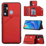 For Tecno Spark 7 Pro Skin Feel PU + TPU + PC Phone Case(Red)