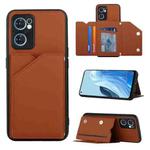 For OPPO Reno7 5G Skin Feel PU + TPU + PC Phone Case(Brown)