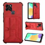 For Infinix Smart 6 Dream Holder Card Bag Shockproof Phone Case(Red)