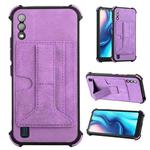 For Itel A37 / A26 Dream Holder Card Bag Shockproof Phone Case(Purple)