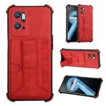 For OPPO Realme 9i Dream Holder Card Bag Shockproof Phone Case(Red)