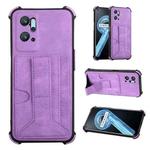 For OPPO Realme 9i Dream Holder Card Bag Shockproof Phone Case(Purple)