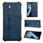 For OPPO Realme 9i Dream Holder Card Bag Shockproof Phone Case(Blue)